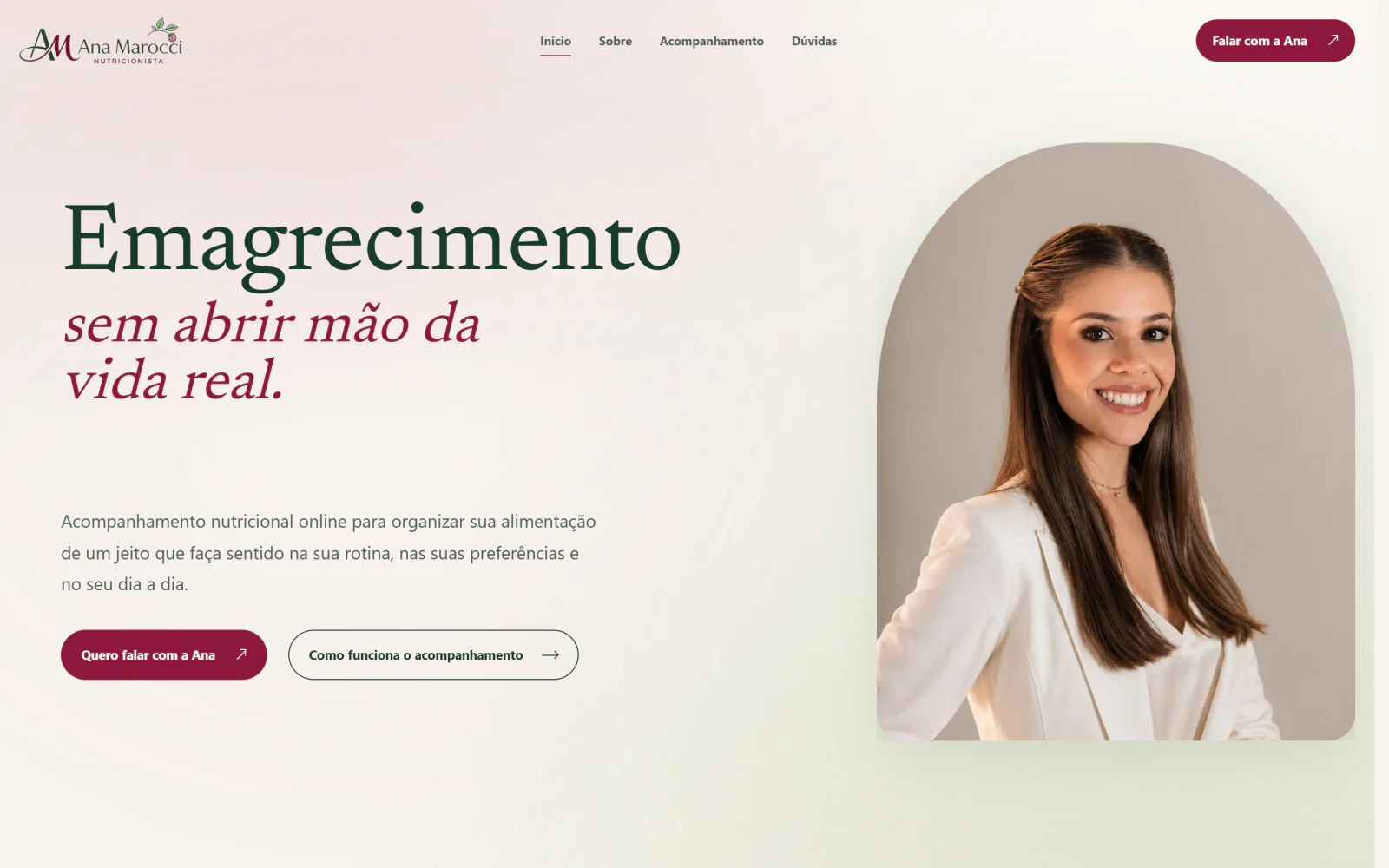 A primeira tela já diz a ideia que a Ana defende.