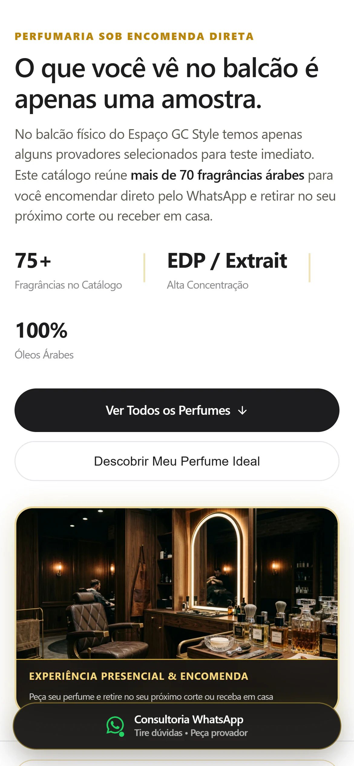 Feito pra abrir no celular, na cadeira do corte.